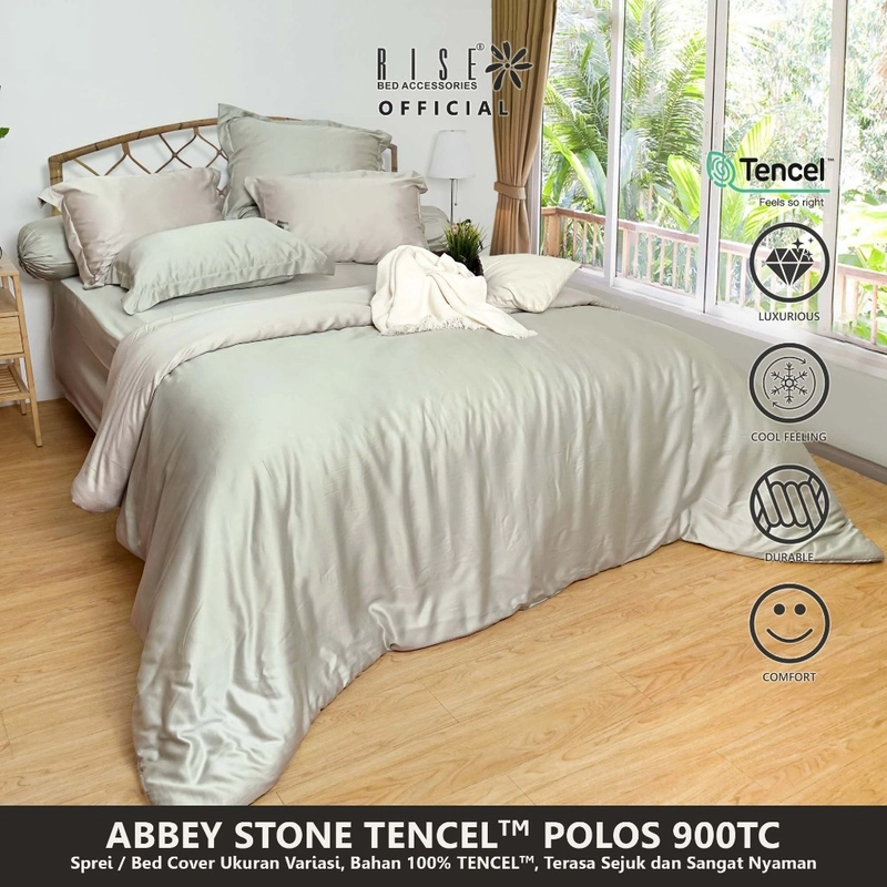 Product image Rise Sprei Set Bed Cover TENCEL Lyocell 900TC Motif Abbey Stone 160 x 200 all variant